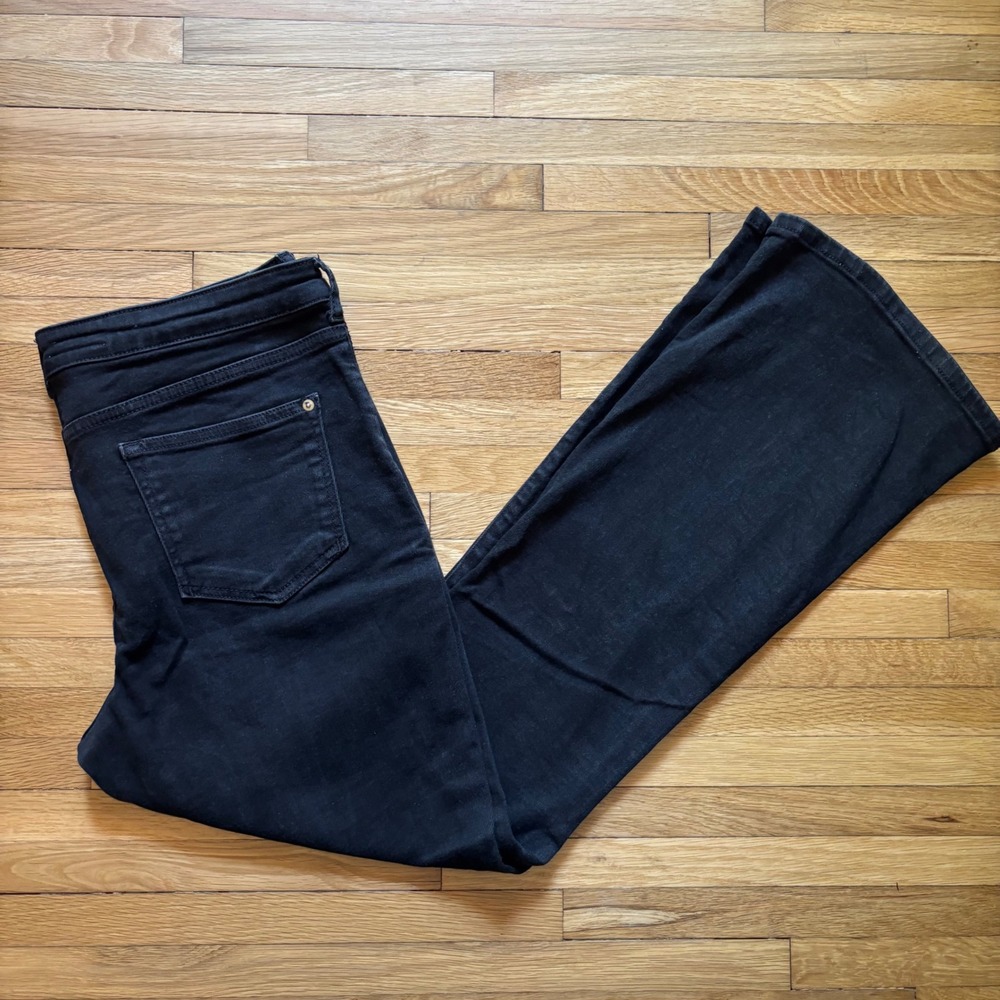 Anthropologie Pilcro The Icon Boot Cut Flare Pant Women 31 Black Denim Boho 70s